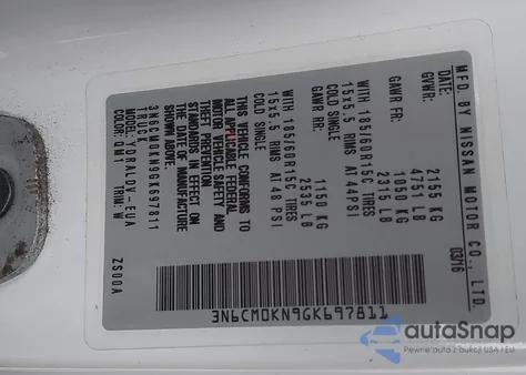 2016 Nissan Nv200 S/Sv from USA, damaged, VIN 3N6CM0KN9GK697811